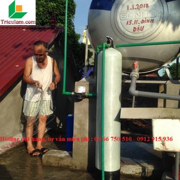 Lắp đặt cột lọc nước sinh hoạt loại  tạp chất khử mùi ở Phú Lương